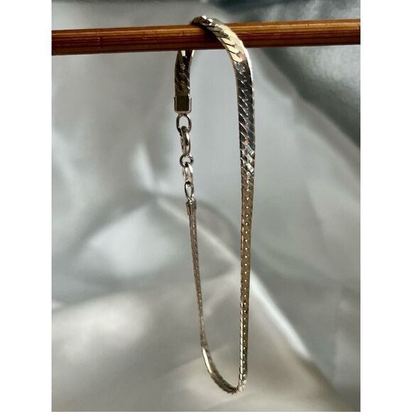 ABV# Sterling 925 Silver 7” Clasp Bracelet - Picture 1 of 7